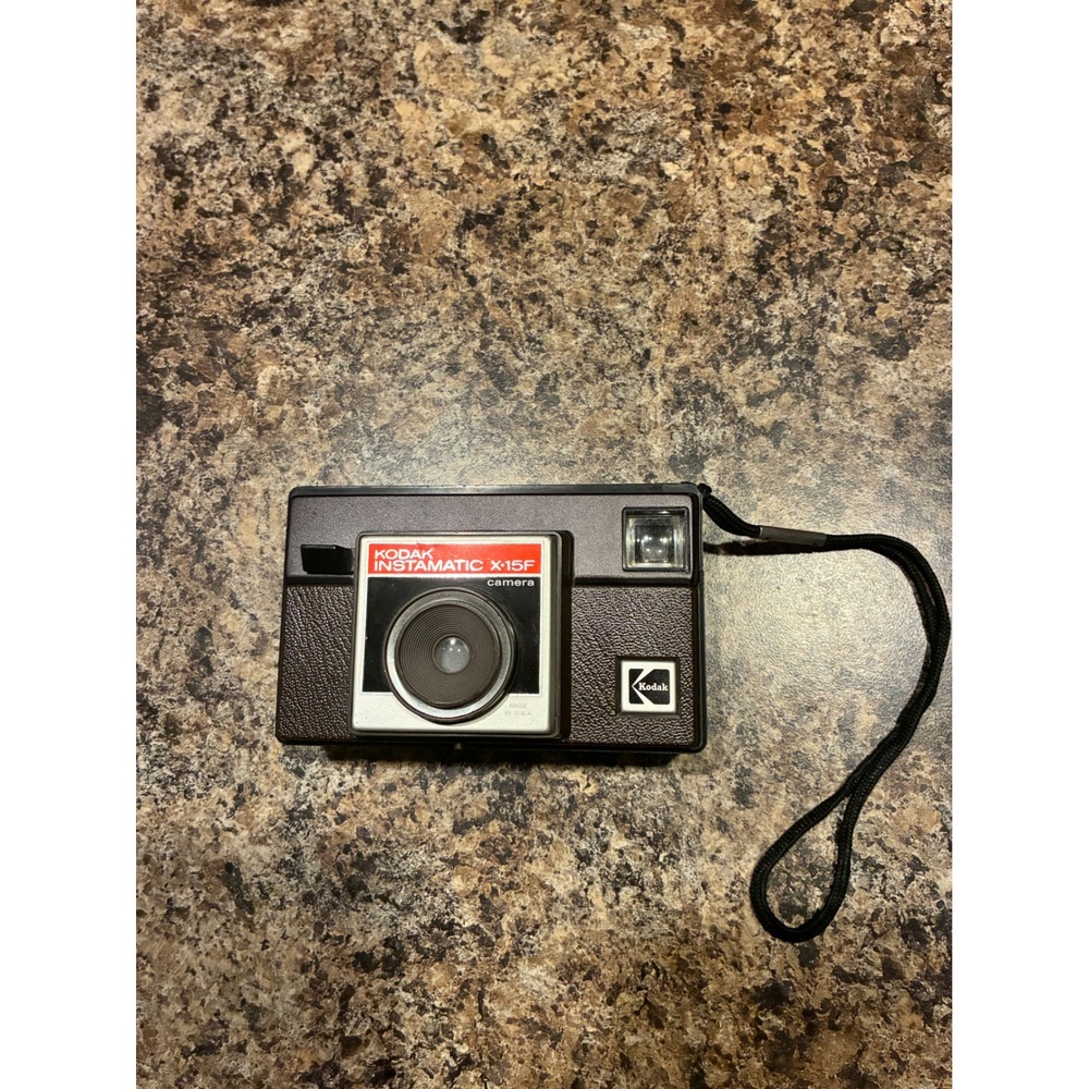 Kodak Instamatic X-15F Vintage 126 Cartridge Film Camera Brown Black USA Made